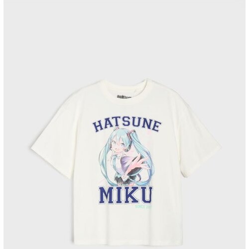 Sinsay Pamučna oversize majica s printom Hatsune Miku Slike