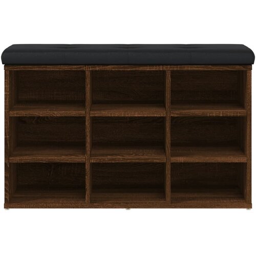  Klupa za cipele smeđa boja hrasta 82x32x50 cm konstruirano drvo Slike