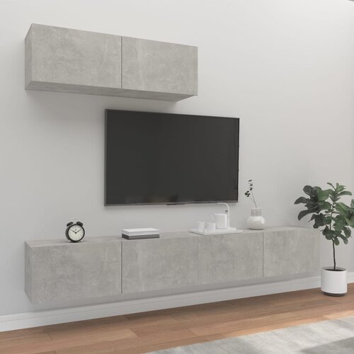 The Living Store Komplet TV omaric 3-delni betonsko siv inženirski les - Komplet TV Omaric, (21373844) Cene