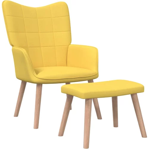  Stolica za opuštanje s osloncem za noge boja senfa od tkanine