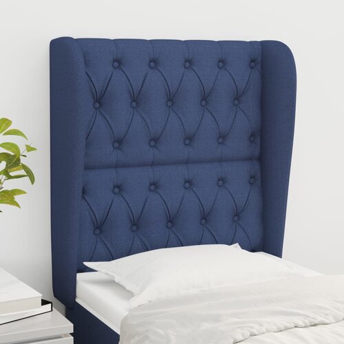 vidaXL Uzglavlje s ušima plavo 83 x 23 x 118/128 cm od tkanine Cene