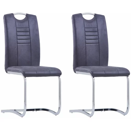 vidaXL Konzolne blagovaonske stolice sive 2 kom umjetna brušena koža