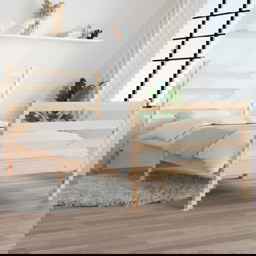The Living Store Posteljni okvir iz trdne borovine 90x200 cm - Posteljni Okvir, (21524205) Slike