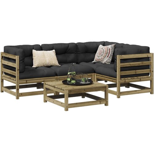 vidaXL 5-dijelni set vrtnih sofa s jastucima od impregnirane borovine Cene