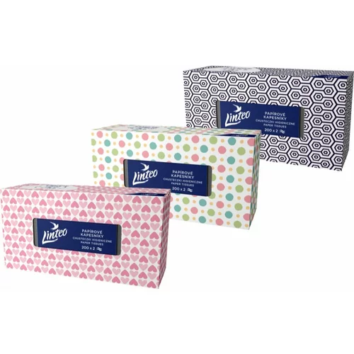Linteo Paper Tissues Two-ply Paper, 200 pcs per box papirnati robčki 200 kos