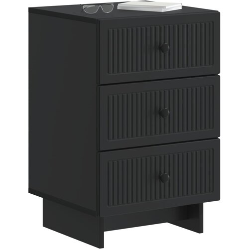  Noćni ormar s ladicama Crna 43 x 41 x 66,5 cm Konstruirano drvo Slike