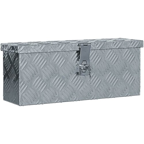 VidaXL Skrinja iz aluminija 48,5x14x20 cm sive barve Slike