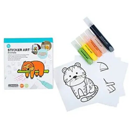 COMANSI Sticker Art: Set barvalnih nalepk Živali - Cene