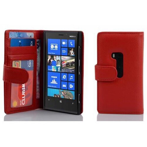 Cadorabo Ohi&scaron;je, združljivo z Nokia Lumia 920 v inferno red - Za&scaron;čitni ovitek z magnetnim zapiranjem in 3 režami za kartice, (20552982) Cene