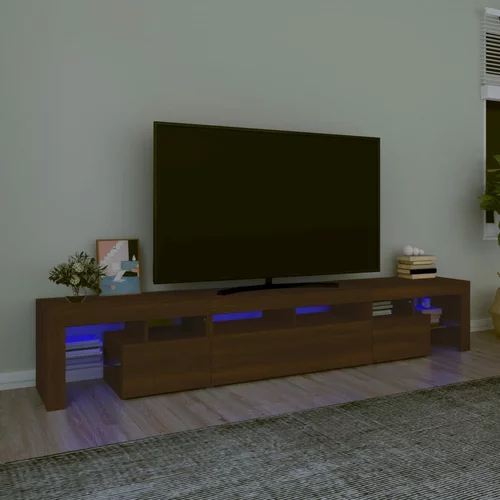 TV ormarić s LED svjetlima boja smeđeg hrasta 230x36,5x40 cm
