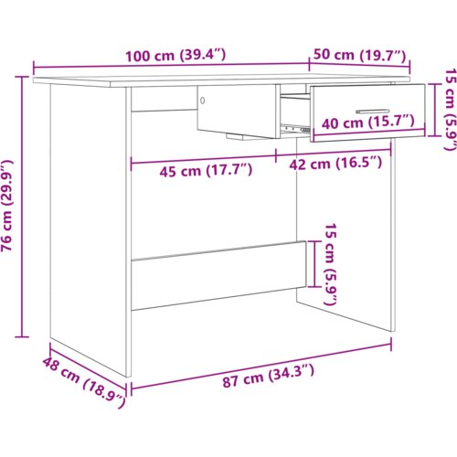 VidaXL Stol Staro drvo 100 x 50 x 76 cm Konstruirano drvo Slike