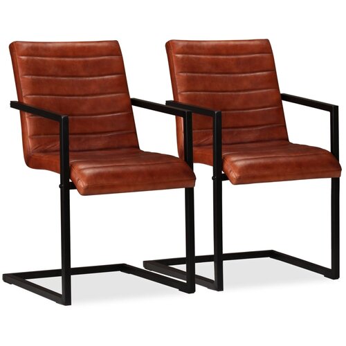 vidaXL Jedilni stoli 2 kosa rjavo pravo usnje, (20942799) Cene