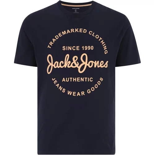 Jack & Jones Plus Majica 'FOREST' mornarska / puder