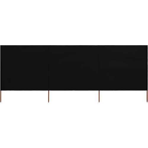  Vjetrobran s 3 panela od tkanine 400 x 120 cm crni Cijene