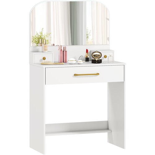 HOMCOM toaletna mizica iverna plo&scaron;ča 80D x 40&Scaron; x 135V cm belo, (5000242534) Cene