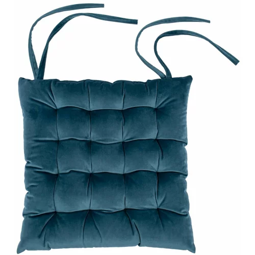 Tiseco Home Studio plavi baršunasti jastuk za sjedenje, 37 x 37 cm