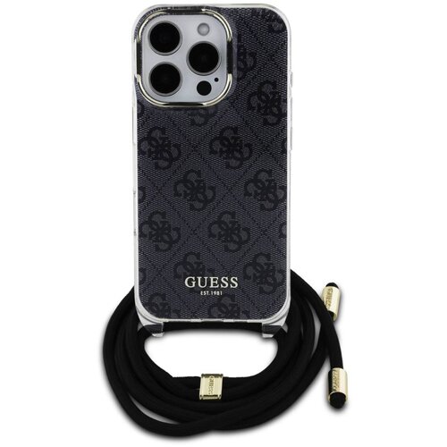 Guess Hrbtni ovitek za iPhone 16 Pro Max s potiskanim naramnim trakom IML 4G, ?rna, (21749439) Cene