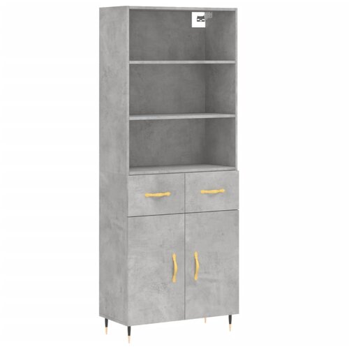 Maison Chic Visoka Komoda - Predalnik betonsko siva 69,5x34x180 cm inženirski les, (21720447) Cene