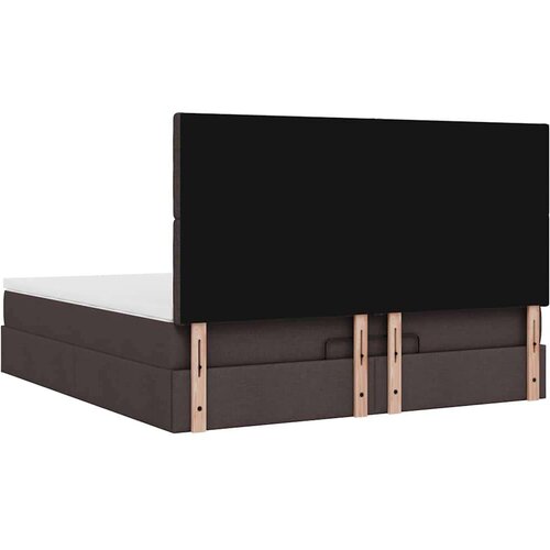 VidaXL otomanski krevet s madracem tamnosmeđi 160x200cm od tkanine Slike