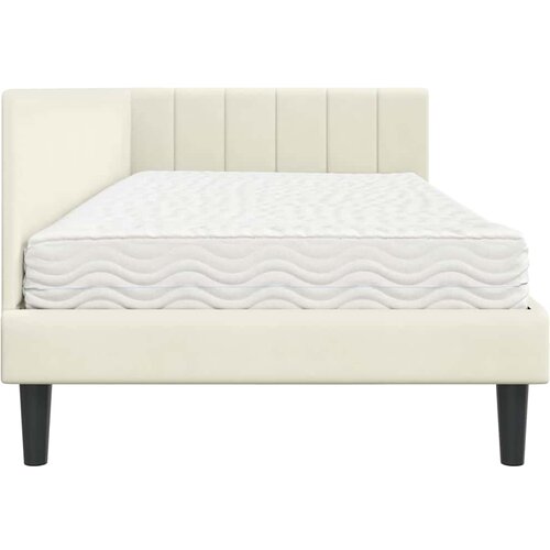  Kutni krevetni okvir s madracem 2 kom. Krema 90 x 190 cm Bar&amp;scaron;un Slike
