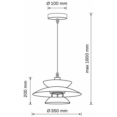  Viseći luster na sajli BERIT 1xE27/20W/230V, crna Slike