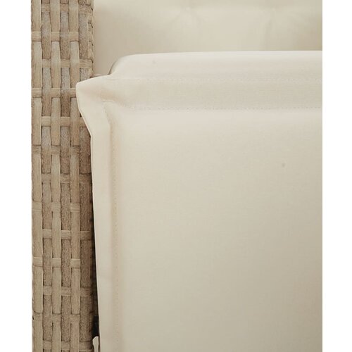 7-dijelni vrtni bistro set od poliratana s jastucima bež 150 x 90 x 75 cm Slike