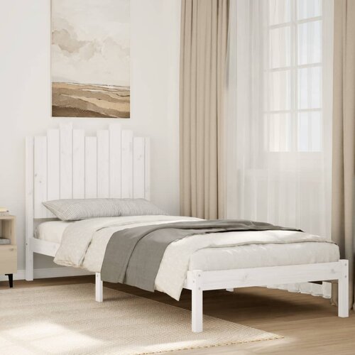 Furnova Daljši posteljni okvir brez vzmetnice bel 100x210 cm trden les, (22055409) Cene