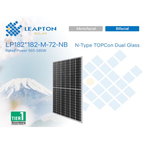 Solarni panel Leapton Energy LP182*182-M-72-NB 580W N-TypeBifacial 300mm kabl Slike