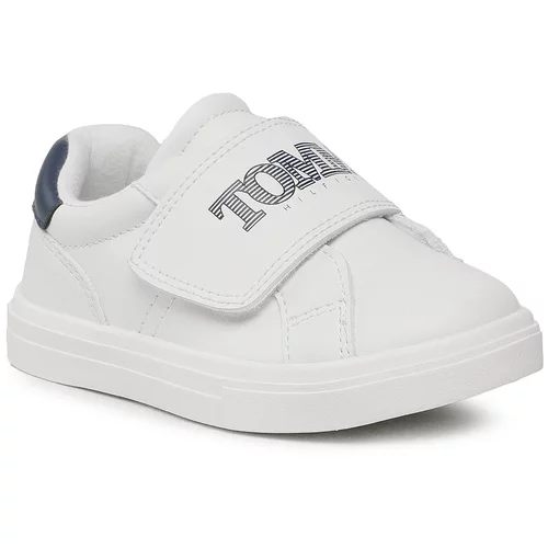 Tommy Hilfiger Superge Logo Low Cut Velcro Sneaker T1B9-32840-1355 S Bela
