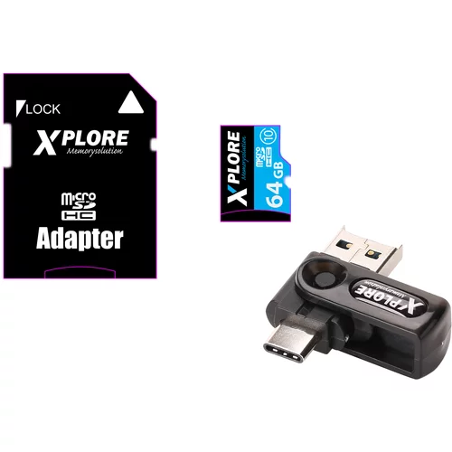 Xplore MICRO SD 64GB+AD USB/TYPC XPLORE
