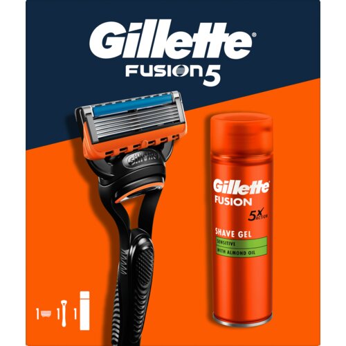 Gillette fusion sistemski brijač + fusion gel 200ml gifting paket Cene