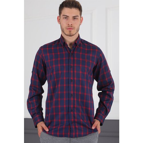Dewberry G717 DERBERRY MEN&amp;#039;S SHIRT-NAVY BLUE- BURGUNDY Slike