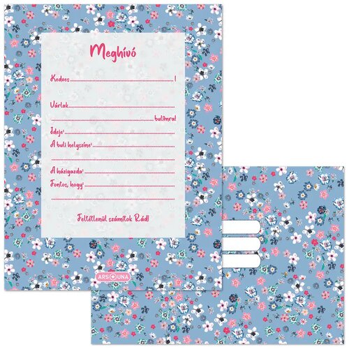 Ars Una Pearl Blossom Blue set od 10 pozivnica s omotima Cene