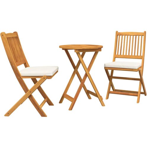 Bistro set za vrt 3 pcs Smeđa Čvrsto drvo akacije Slike