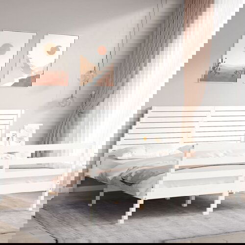 vidaXL Okvir za krevet s uzglavljem sivi 160 x 200 cm od masivnog drva Cene