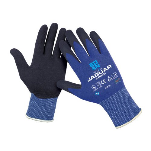 EON Jaguar zaštitne rukavice, spandeks/penasti nitril, plavo-crne veličina S ( 1010430199170001 ) Cene