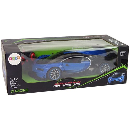  Sportski automobil na daljinsko upravljanje sa prednjim svjetlima 34 cm- plavi Slike