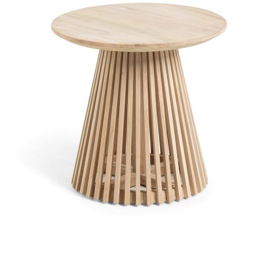 Kave Home Stranska mizica iz tikovega lesa La Forma Irune, &amp;oslash; 50 cm Slike