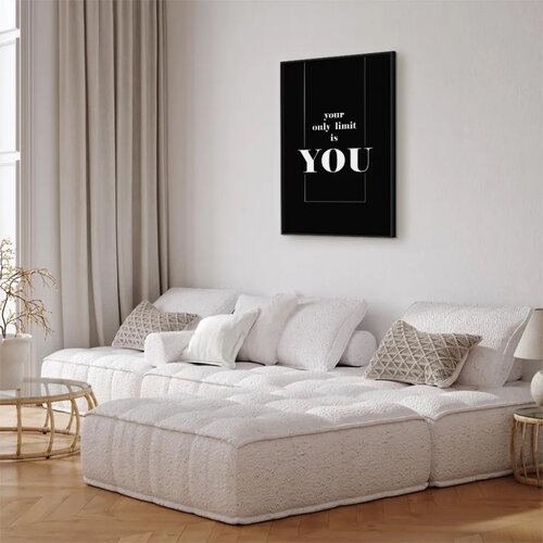  Slika - Key to Success (1-part) - Black and White English Inscriptions 80x120 U crnom drvenom okviru Slike
