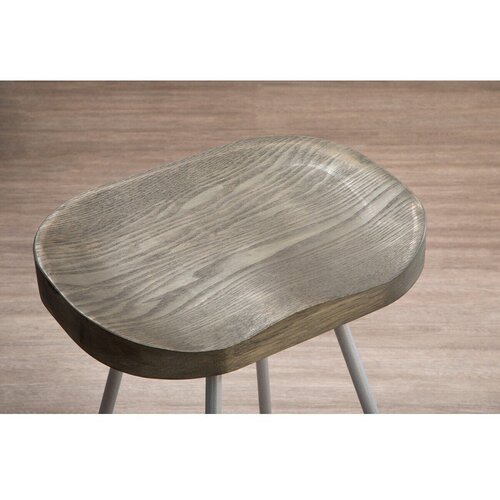 Premier Housewares Barska stolica od čvrstog brijesta u srebrnoj boji/u prirodnoj boji (visine sjedala 78 cm) District &amp;ndash; Slike