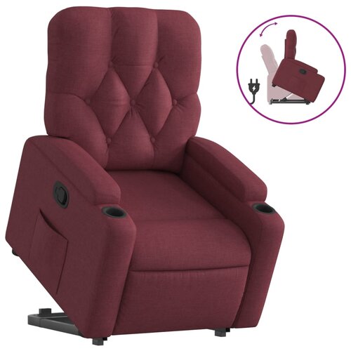 Maison Chic Naslanjač - Relax naslanjač s funkcijo vstajanja vinsko rdeče blago, (22040327) Cene
