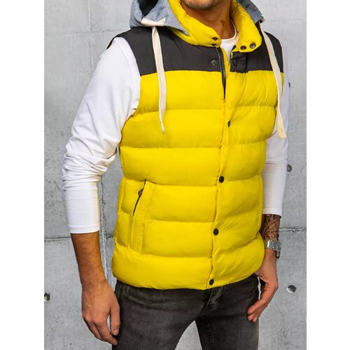 DStreet Men's yellow vest with hood Slike