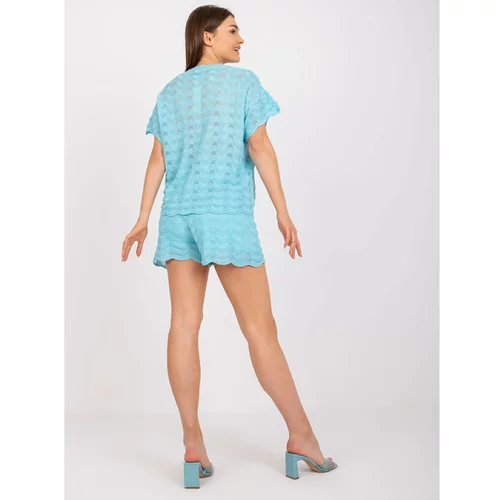 Fashion Hunters Blue summer set with short sleeves