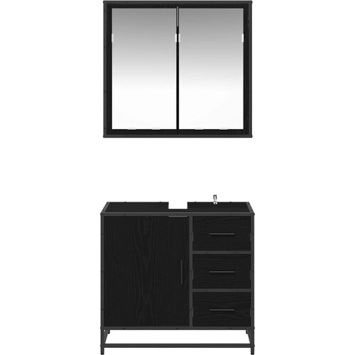  Set namje&amp;scaron;taja za kupaonicu 2 pcs Crni hrast Konstruirano drvo Slike