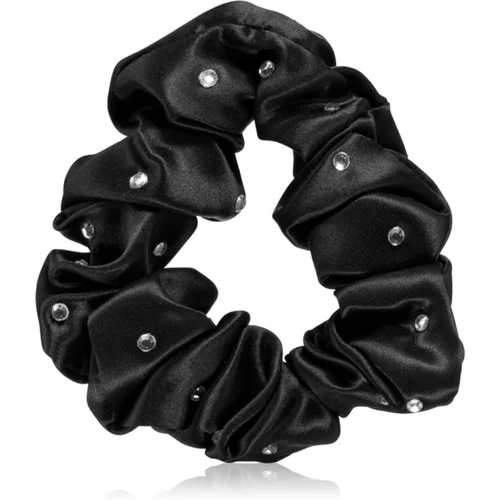 Crystallove Crystalized Silk Scrunchie svilena gumica za kosu boja Black 1 kom