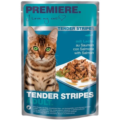 Premiere Cat Tender Stripes Losos 85 g vrečka Slike