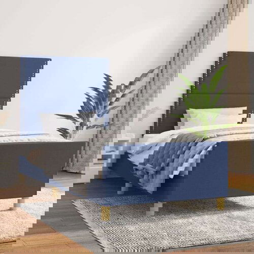  Okvir za krevet s uzglavljem plavi 90x200 cm od tkanine Cijene