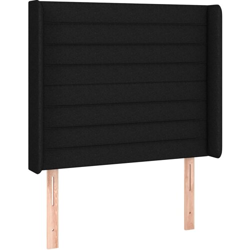 Maison Chic posteljno vzglavje - vzglavna omarica - nočna omarica z u&amp;scaron;esi črno 93x16x118/128 cm blago, (21712208) Slike
