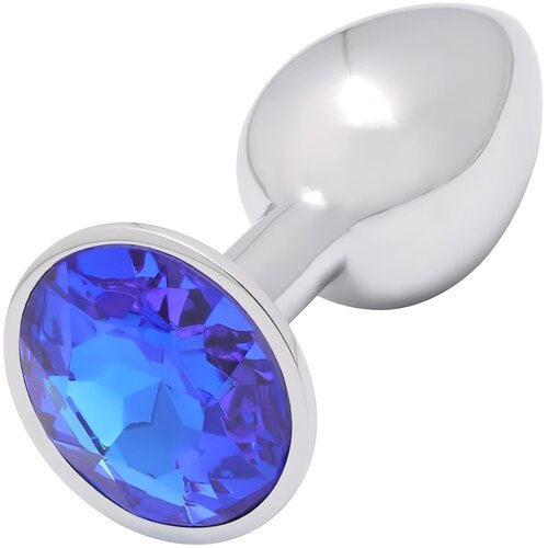 Sunfo metalni analni čep s plavim kamenom (srebrni) Slike