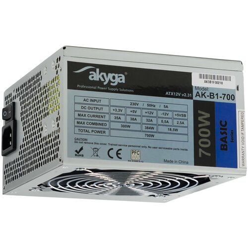 Akyga FONTE DE ALIMENTA&Ccedil;&Atilde;O ATX 700W AK-B1-700 PARA PC COM VENTOINHA DE 12CM P8 E 5 SLOTS SATA PCI-E, (5000260963) Cene